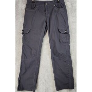 KUHL Pants Womens Size 10 Short Gray Cargo Pockets Snap Button Outdoor Casual
